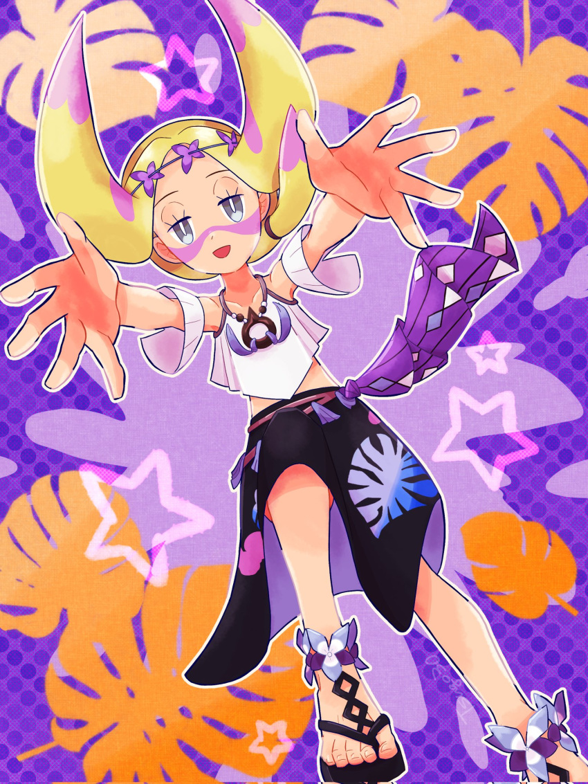 1girl, blonde_hair, floating_hair, foot_out_of_frame, grey_eyes, highres, jewelry, long_hair