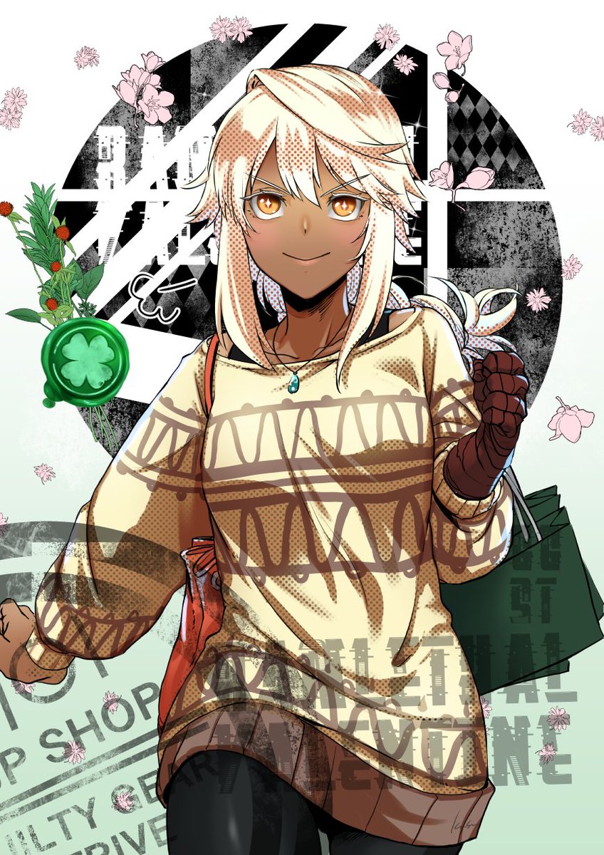 +_+, 1girl, bandaged_arm, bandages, blonde_hair, braid, braided_ponytail, breasts