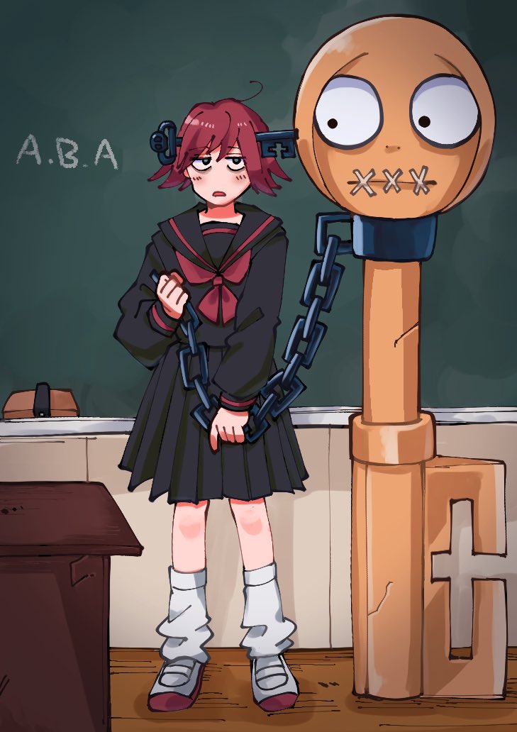a.b.a, chain, guilty_gear, guilty_gear_xx, hair_ornament, key, key_in_head, object_through_head