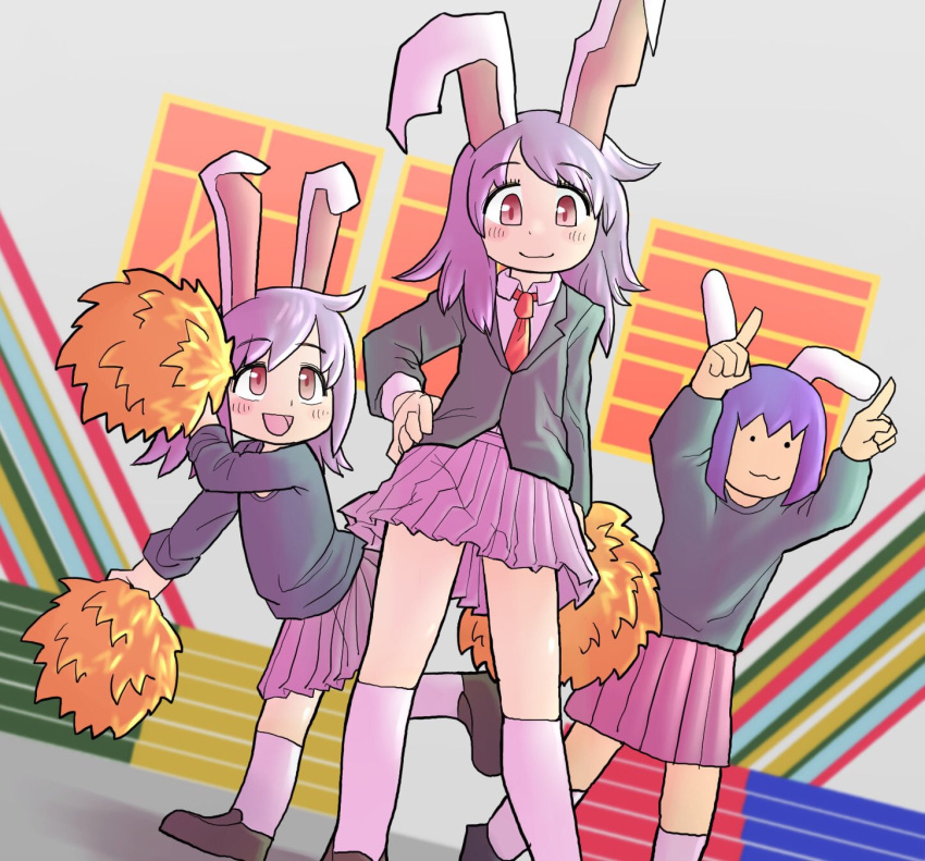 3girls, :3, :d, animal_ears, black_jacket, black_shirt, blazer, blush