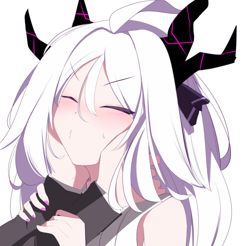 1boy, 1girl, ^_^, absurdres, ahoge, austsue, blue_archive, blush