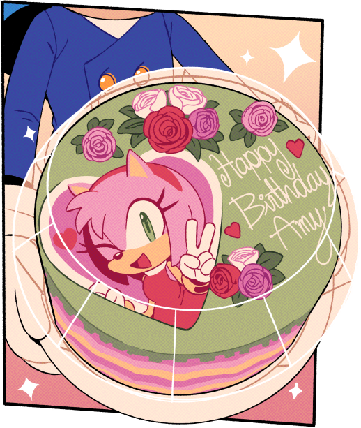 1boy, 1girl, amy_rose, animal_ears, blue_jacket, bob_cut, body_fur, buttons