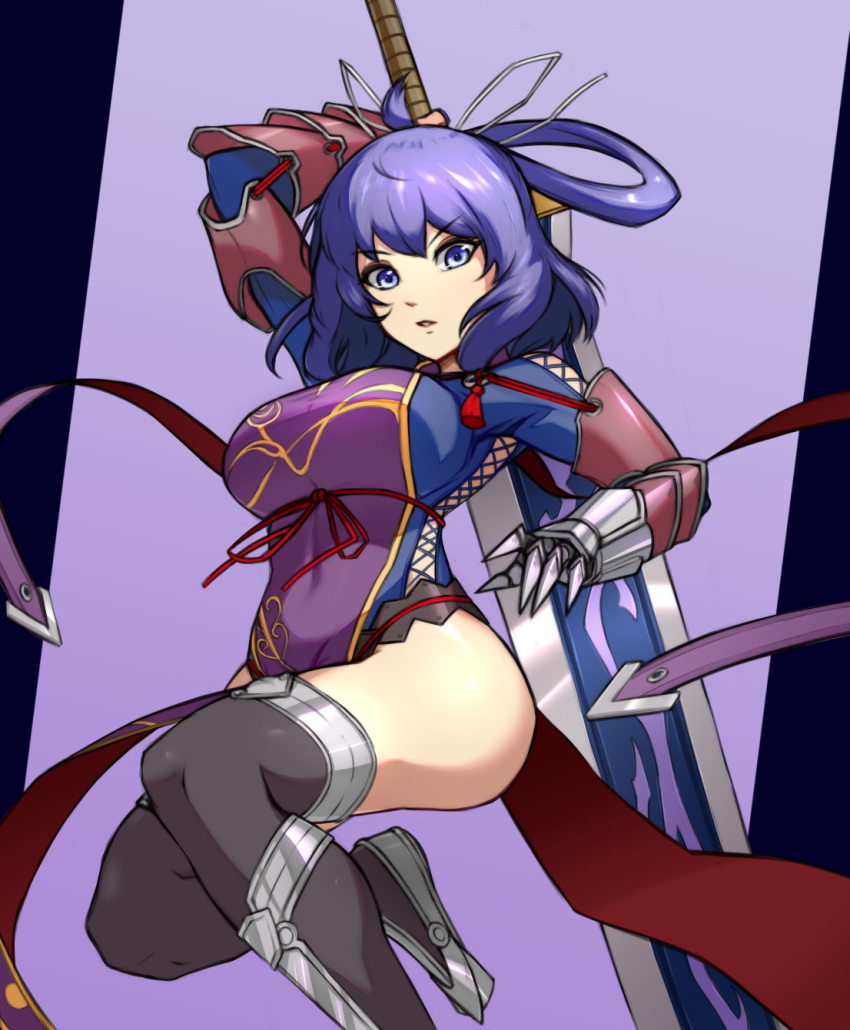1girl, ao_no_kiseki, blue_eyes, breasts, chinese_clothes, eiyuu_densetsu, gauntlets, highres