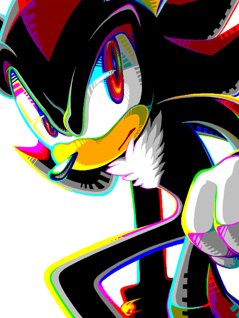 1boy, animal_nose, black_fur, chest_tuft, colorful, furry, furry_male, fuuro_06, gloves, hedgehog, male_focus, red_eyes, serious, shadow_the_hedgehog, simple_background, solo, sonic_(series), spiky_hair, white_background, white_gloves
