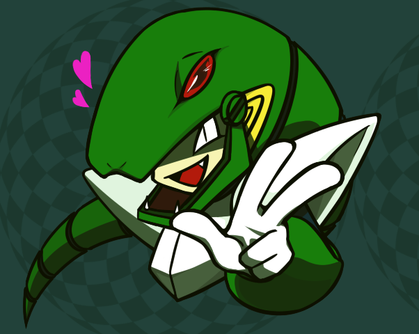 1boy, fang, fuuro_06, gloves, green_background, green_headwear, headgear, heart