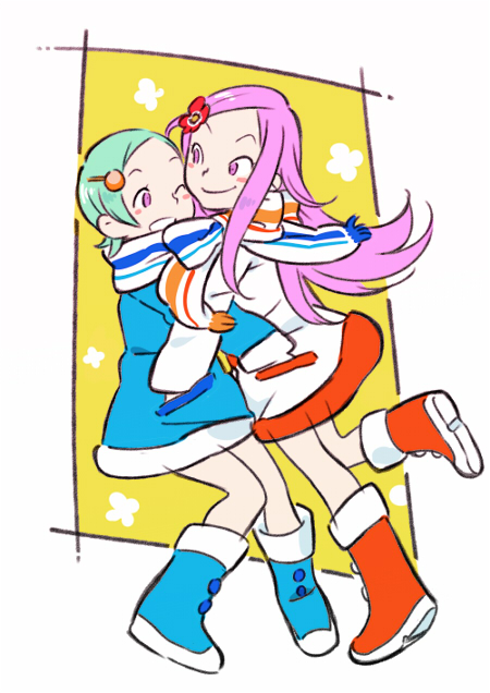 anemone, aqua_hair, eureka, eureka_7, eureka_seven, eureka_seven_(series), multiple_girls, namboku