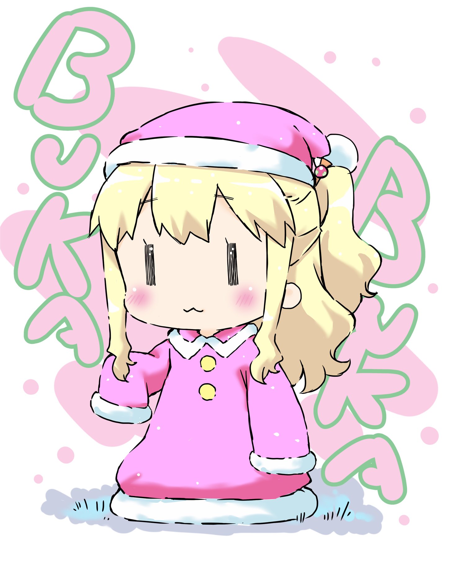 1girl, :3, =_=, alice_cartelet, blonde_hair, blush, buttons, chibi