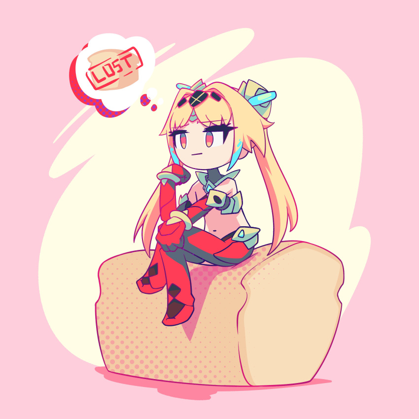 absurdres, armor, bikini_armor, endou_lily, highres, long_hair, non-web_source, thinking, twintails, virtual_youtuber