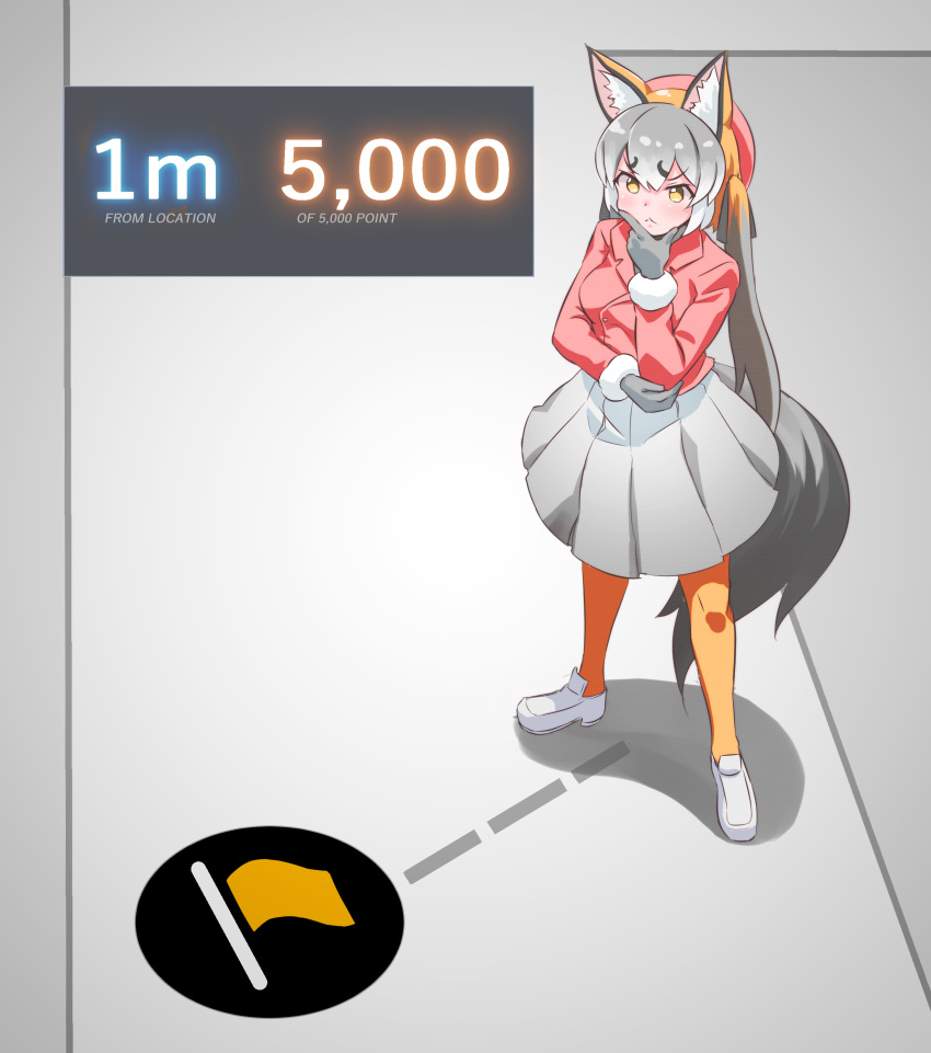 :<, absurdres, animal_ear_fluff, animal_ears, beret, blush, english_text, fox_ears