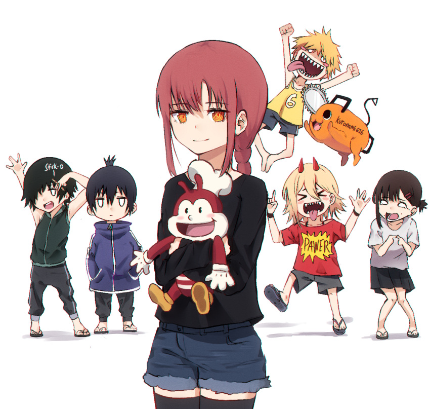 chainsaw_man, child, denji_(chainsaw_man), everyone, fangs, hayakawa_aki, higashiyama_kobeni, highres