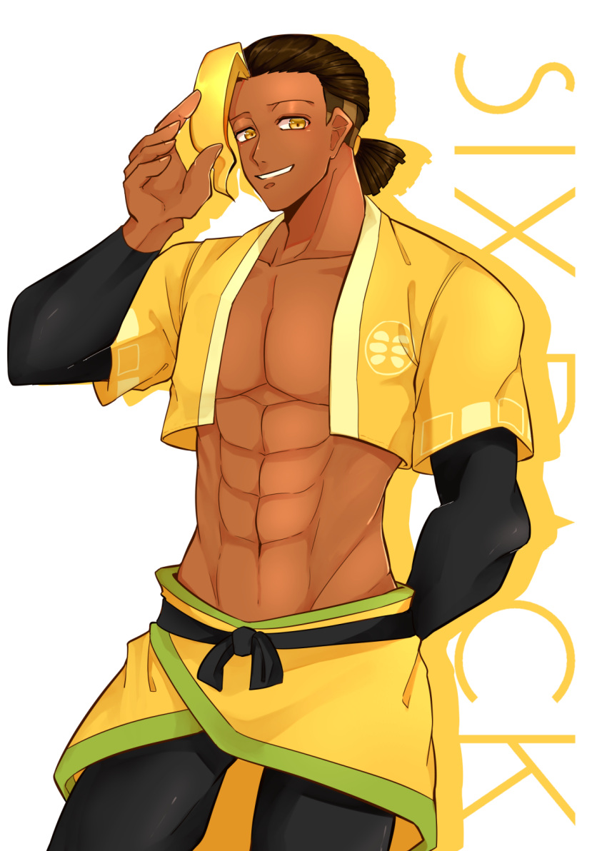 1boy, abdonis, commentary_request, dark-skinned_male, dark_skin, highres, male_focus, muscular