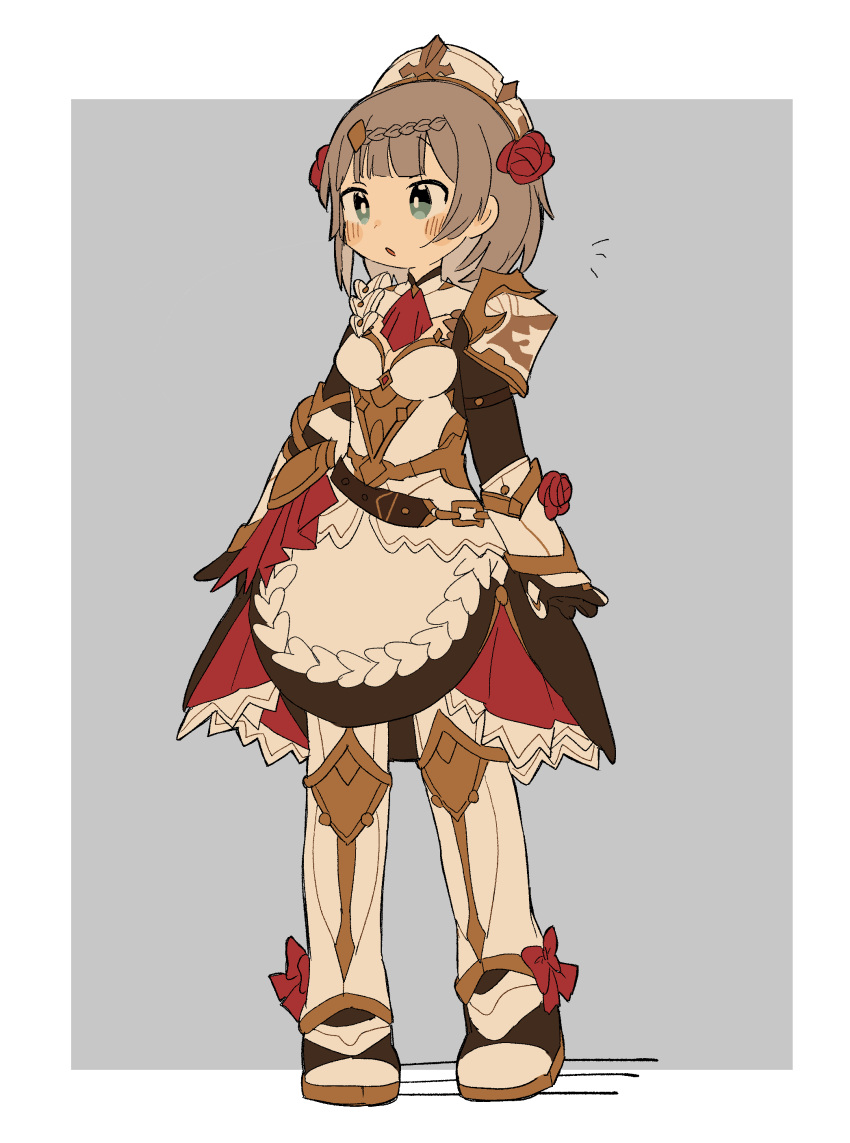 1girl, absurdres, apron, armor, armored_boots, ascot, belt, black_belt