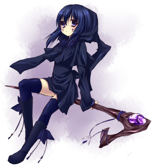 boots, cape, facial_mark, katekyo_hitman_reborn, katekyo_hitman_reborn!, mammon_(reborn), purple_eyes, ribbon