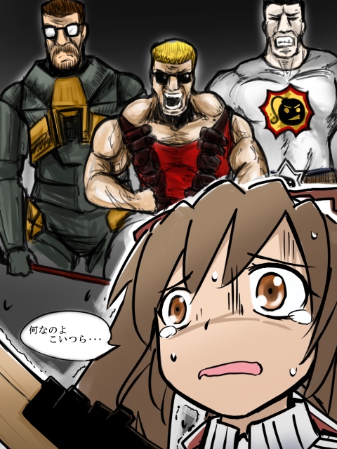 alicia_melchiott, blonde_hair, bomb, brown_eyes, brown_hair, crowbar, duke_nukem, duke_nukem_(character)