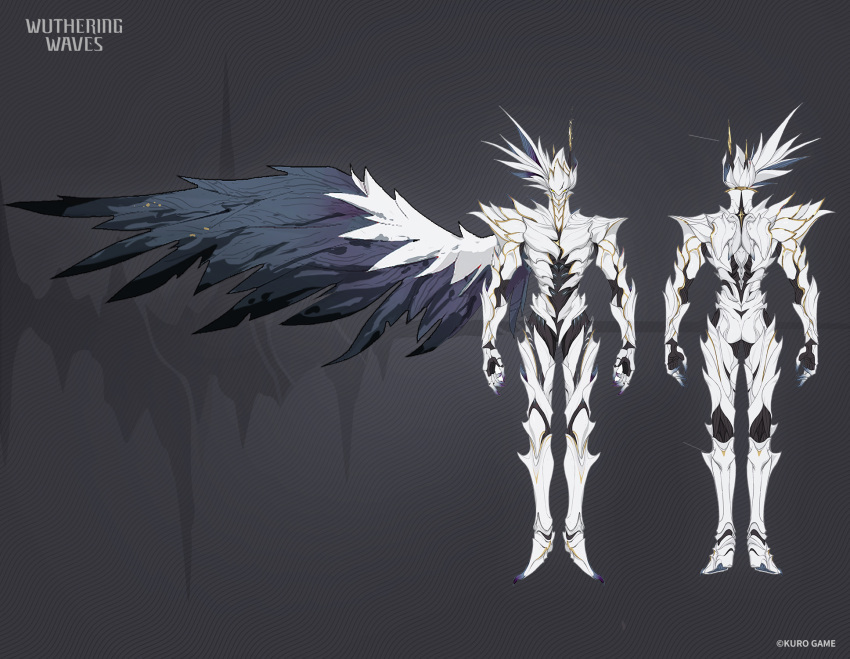 armor, concept_art, copyright, crownless_(wuthering_waves), english_text, highres, monster, no_humans
