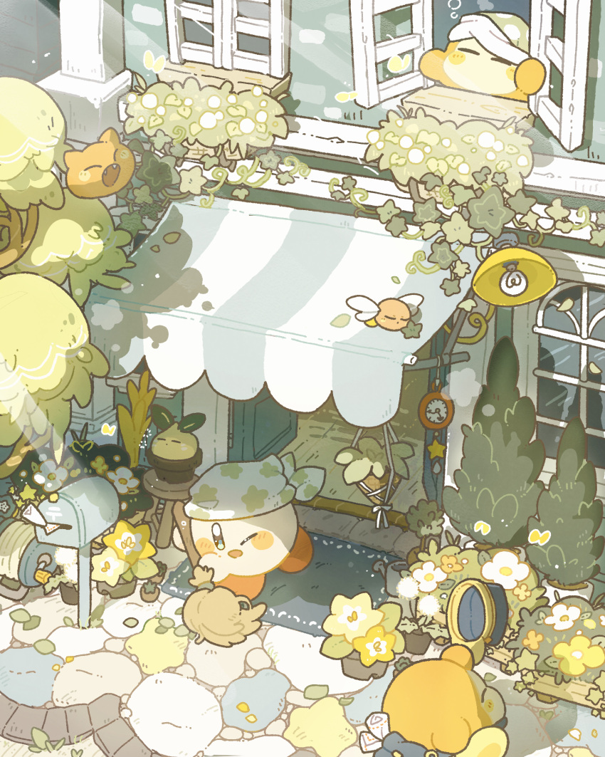 ;d, ^_^, absurdres, awning, bag, bandana, beanbon, blue_bag