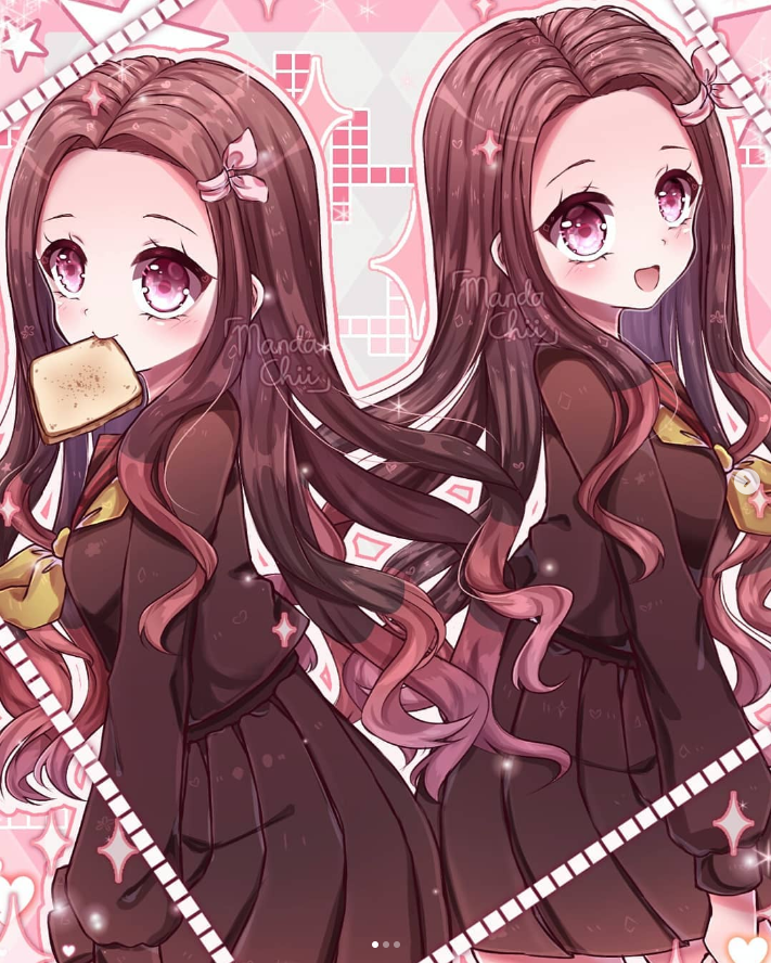 kamado_nezuko, kimetsu_no_yaiba, nezuko_pinterest_chan, non-web_source, pinterest_chan, pinterest_chan_nezuko, school_uniform