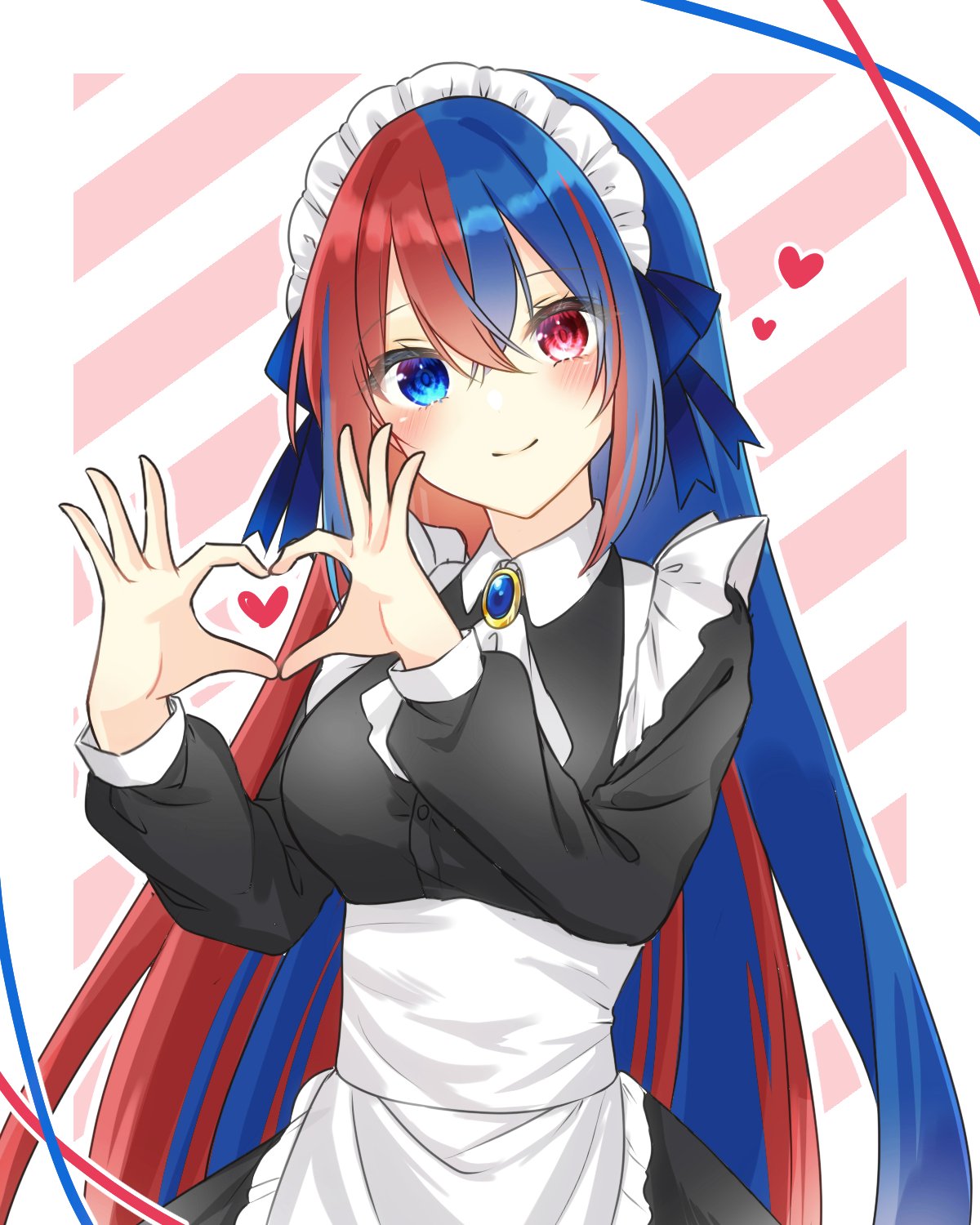 1girl, alear_(female)_(fire_emblem), alear_(fire_emblem), apron, blue_eyes, blue_hair, closed_mouth, dress
