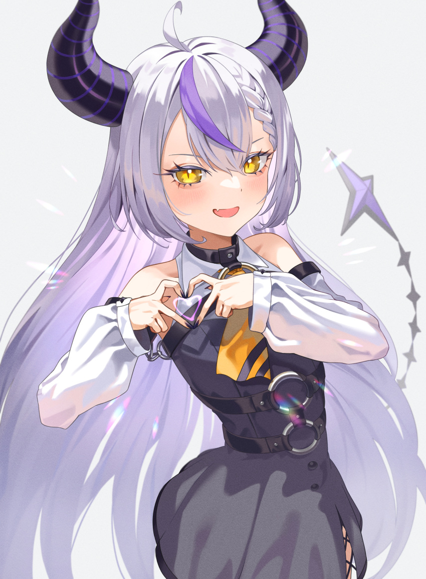1girl, absurdres, ahoge, ascot, belt, black_belt, black_nails, blush