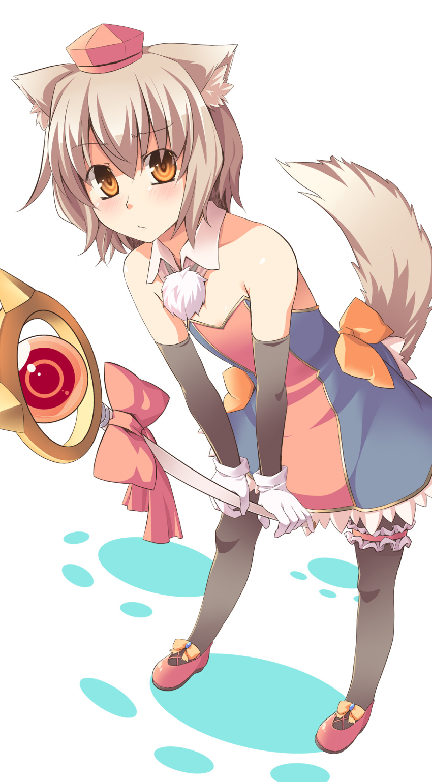 animal_ears, bad_id, cosplay, gloves, hat, highres, inubashiri_momiji, luliao