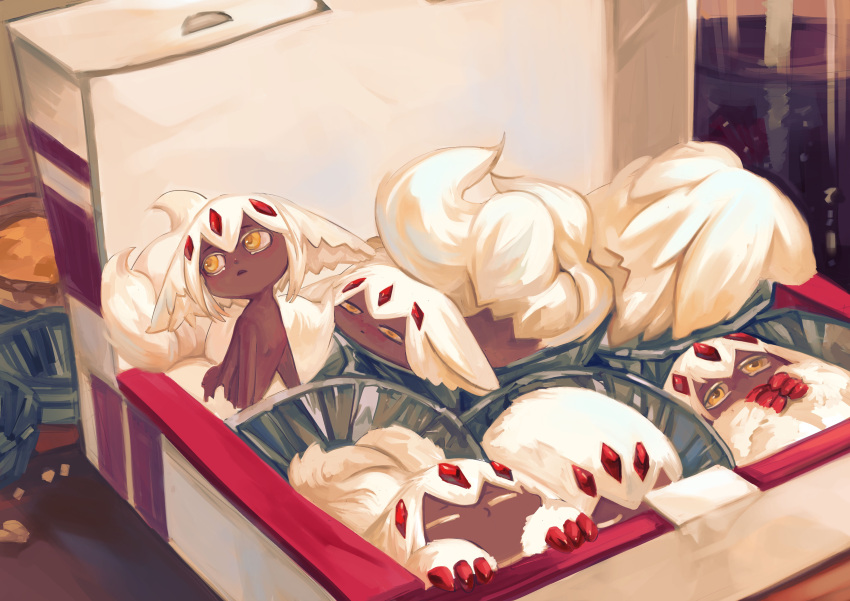 6+girls, absurdres, animal_ears, bulong144, chinese_commentary, claws, clone, closed_eyes