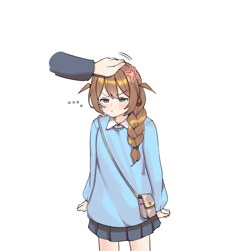 ..., 1girl, 1other, aa211108, anger_vein, angry, aqua_eyes, baba_konomi