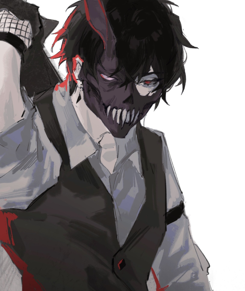 1boy, black_hair, commentary, corpse_husband, english_commentary, highres, jiao_chang, looking_at_viewer