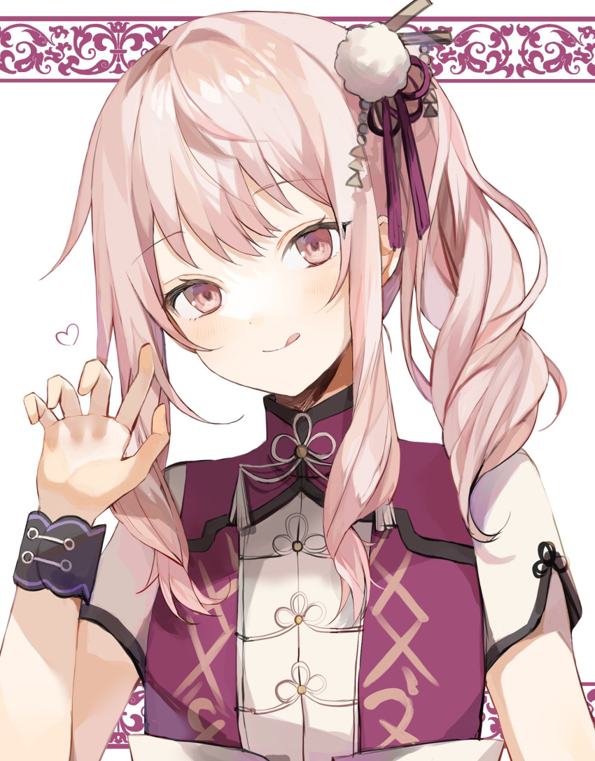 1other, :q, akiyama_mizuki, blush, chinese_clothes, hair_ornament, hakunetsu!_kamikou_ouendan!_(project_sekai), head_tilt