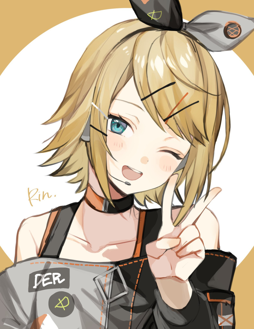 1girl, bare_shoulders, black_bow, black_choker, black_shirt, blonde_hair, blue_eyes, blush
