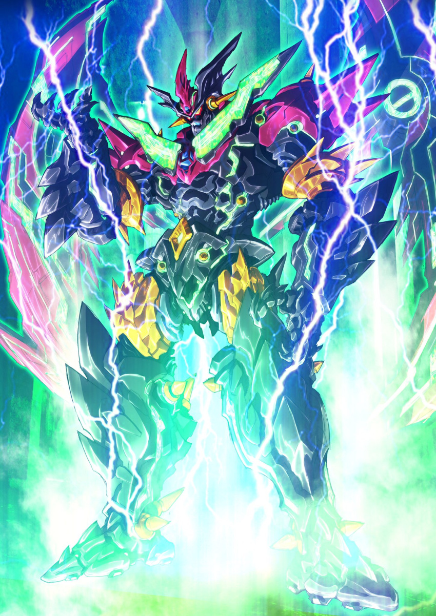 crossover, electricity, fusion, getter_robo, getter_robo_(1st_series), glowing, glowing_eyes, gotou_masayuki
