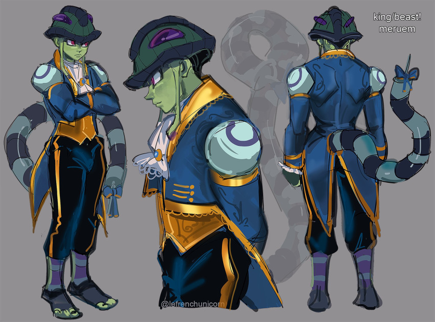 1boy, arthropod_boy, beast_(disney), beast_(disney)_(cosplay), beauty_and_the_beast, blue_bow, blue_coat, bow