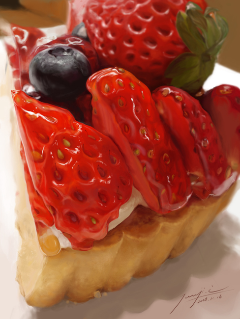 blueberry, cake, dated, food, food_focus, fruit, igaiga_(igarashijunji), no_humans