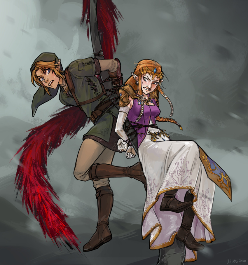 absurdres, arms_behind_back, boots, bound, captured, clenched_teeth, defeat, dress