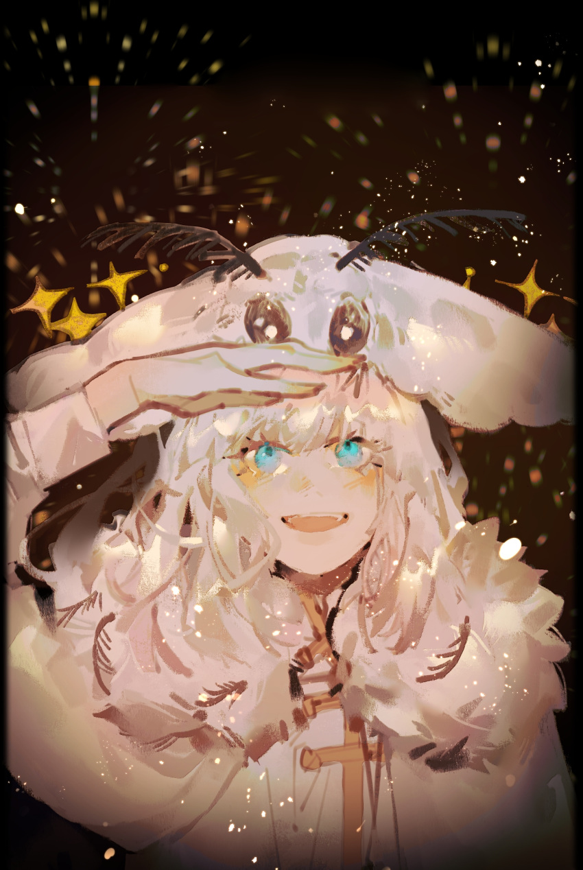 1boy, arthropod_boy, blanca_(fate), blue_eyes, bug, cape, cloak, fate/grand_order