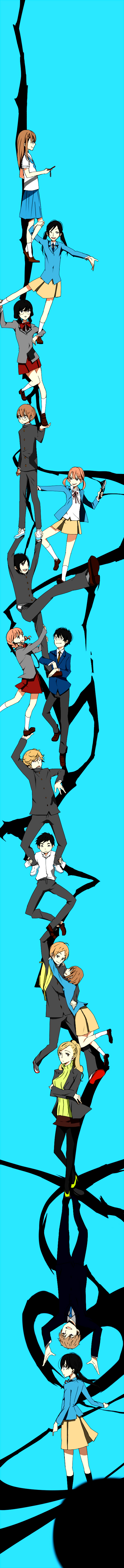 androgynous, ariga_makoto, black_hair, blonde_hair, chiba_saori, crossdressinging, doi_shinpei, durarara!!, everyone, formal, highres, hourou_musuko, knife, long_hair, long_image, maiko_(hourou_musuko), meno, ninomiya_fumiya, nitori_maho, nitori_shuuichi, oka_takanori, parody, ponytail, reverse_trap, sarashina_chizuru, sasa_kanako, school_uniform, serafuku, seya_riku, shiina_(hourou_musuko), short_hair, skirt, suehiro_anna, suit, takatsuki_yoshino, tall_image, totem_pole, trap, trust_me, twintails, yoshida_hiroyuki