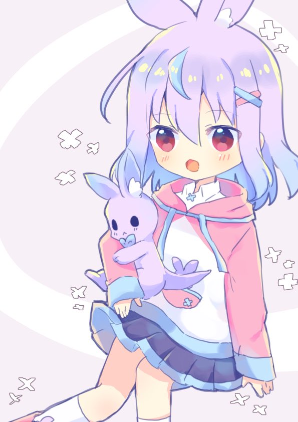 1girl, 1other, 2021, animal_ear_fluff, hair_ornament, hands, hyogayome, hyogayome_(artist)
