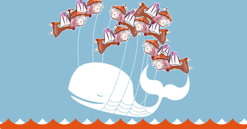 blush, cast_a, chibi, cocoapowder_(artist), earrings, fail_whale, jewelry, mystia_lorelei, touhou, twitter, whale, wings