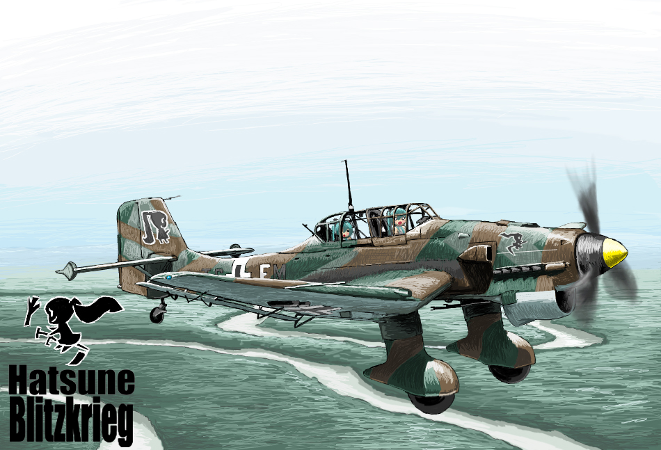 hatsune_miku, junkers_ju_87, military, rxjx, vocaloid, world_war_ii, wwii