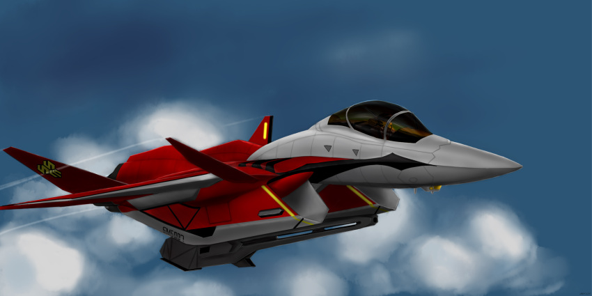 3d, absurdres, ace_combat, ace_combat_7, aircraft, airplane, blue_sky, canards
