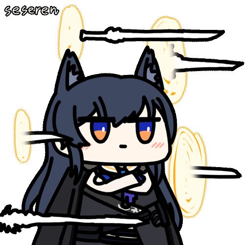 1girl, animal_ear_fluff, animal_ears, animated, animated_gif, arknights, artist_name, black_coat