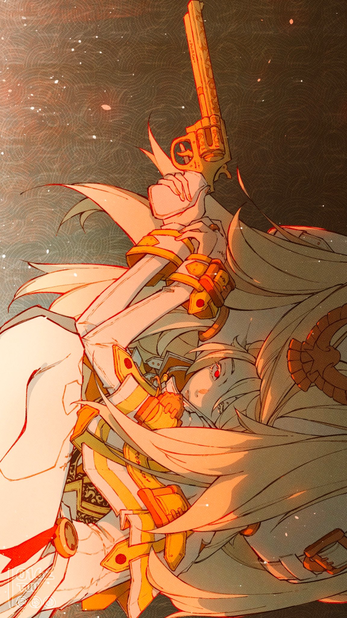 0162_tuu, 1girl, ariels, blonde_hair, covered_mouth, eyelashes, guilty_gear, guilty_gear_xrd