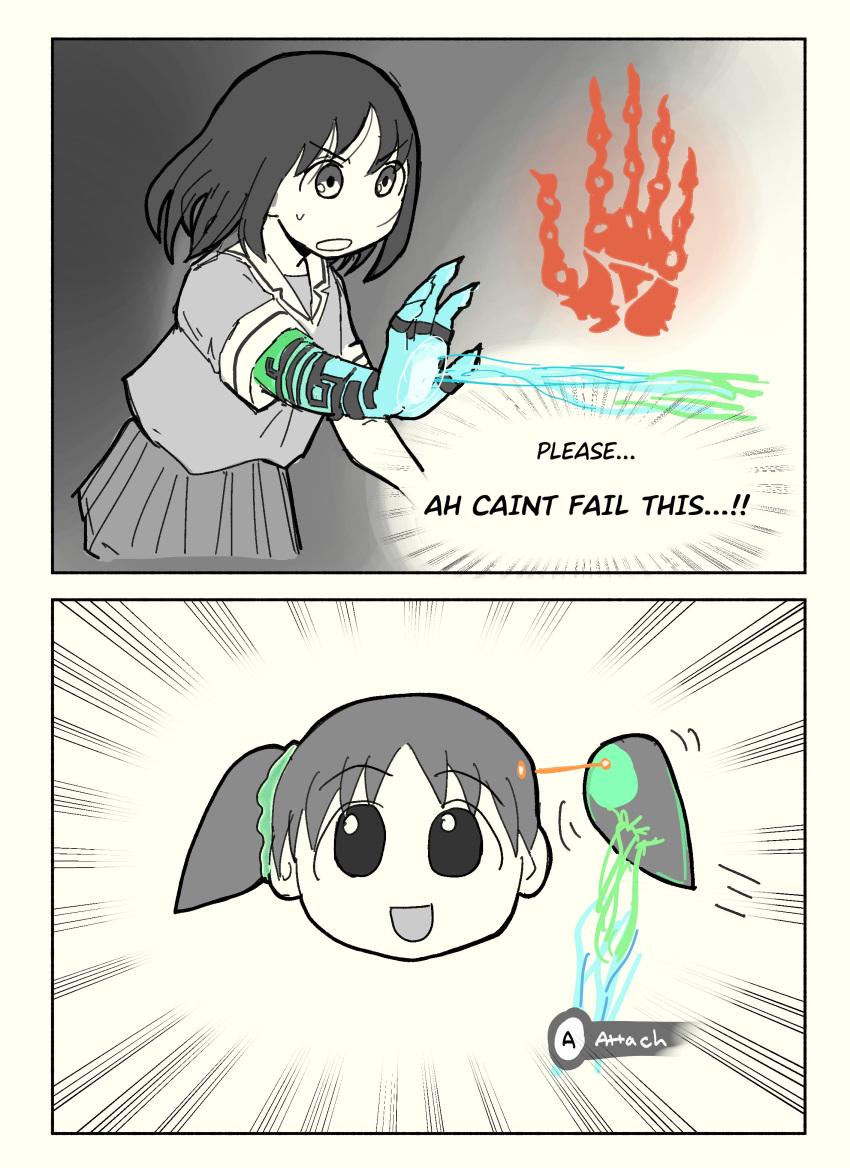 2girls, absurdres, azumanga_daioh, azumanga_daioh's_school_uniform, denkirk, fuse_(zelda), highres, kasuga_ayumu