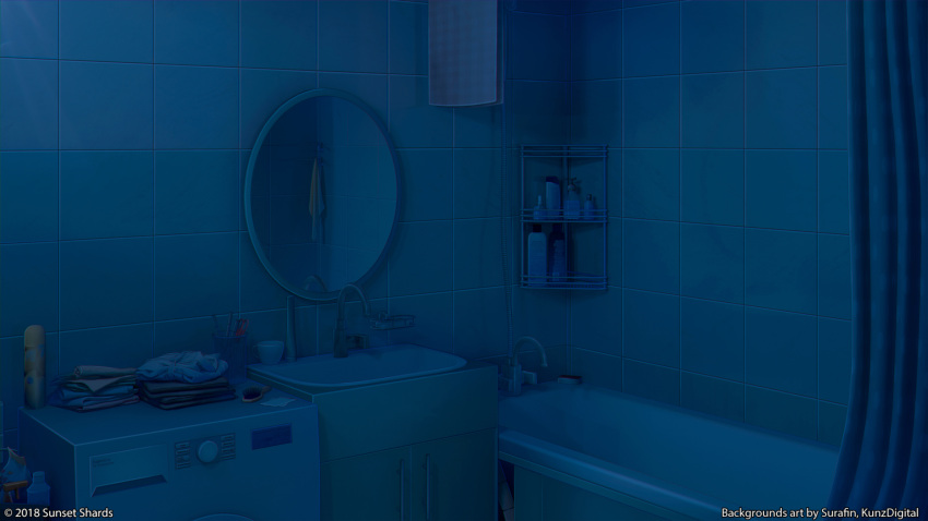 3d, bath, bathroom, bathtub, cabinet, cup, dark, day