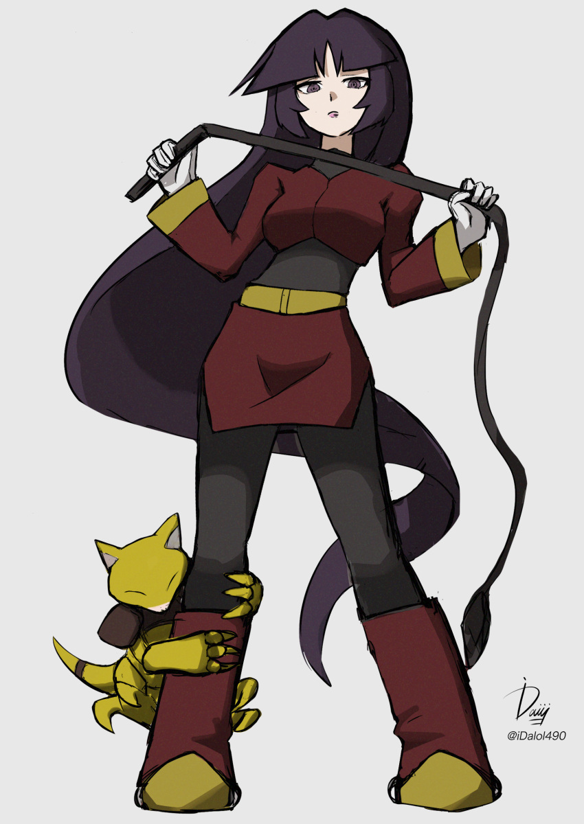 1girl, abra, absurdres, black_bodysuit, black_hair, bodysuit, crop_top, gloves