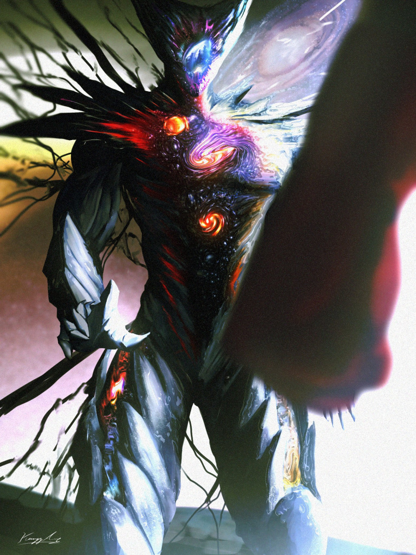 cosmic_garou_(one-punch_man), garou_(one-punch_man), highres, one-punch_man, saitama_(one-punch_man)