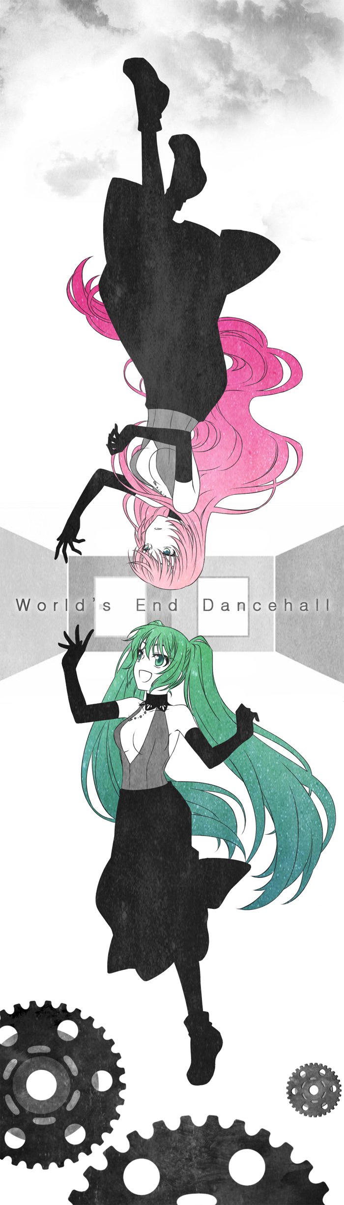absurdres, aqua_eyes, aqua_hair, azrain, dress, elbow_gloves, gloves, hatsune_miku