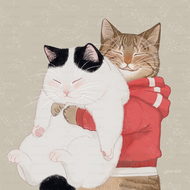 2others, ^_^, animal, cat, closed_eyes, holding, holding_animal, holding_cat