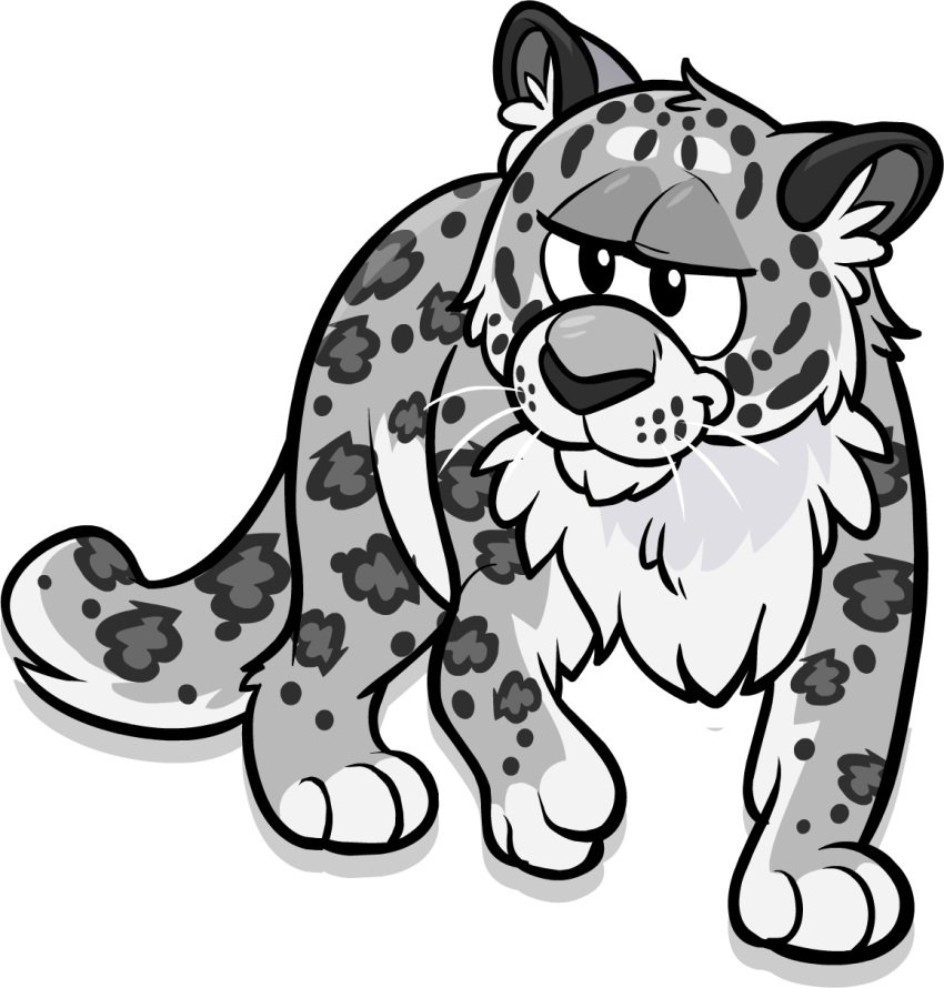 animal_focus, club_penguin, highres, looking_at_viewer, no_humans, official_art, snow_leopard, solo