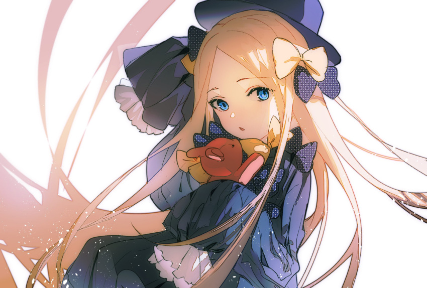 abigail_williams_(fate), black_dress, blonde_hair, blue_eyes, bow, dress, fate/grand_order, fate_(series)
