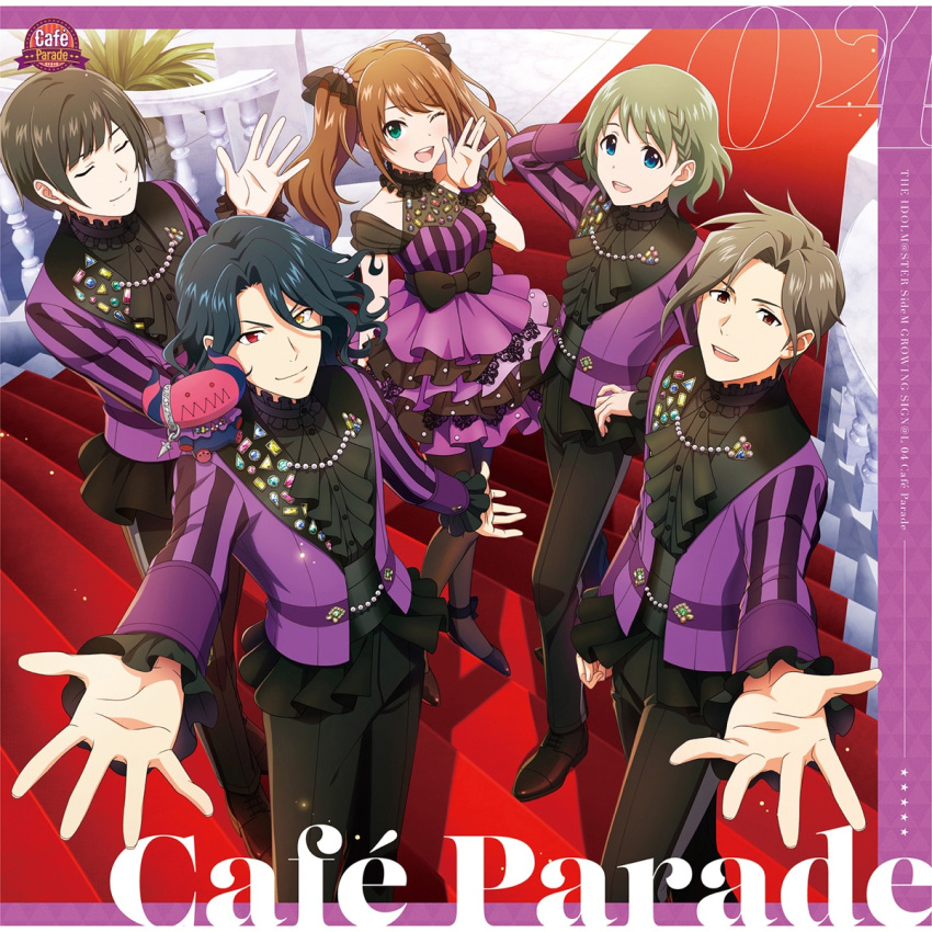 asselin_bb_ii, black_hair, braid, brown_eyes, cafe_parade_(idolmaster), closed_eyes, hair_between_eyes, heterochromia